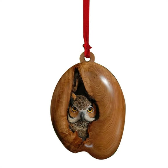 Animal Christmas Ornaments 2025, 1 Pc 2D Forest Animal Christmas Ornaments, Squirrels Ornaments for Christmas Tree, Personalized Christmas Ornament Gift Ideas, 3.14 Inch,Owl