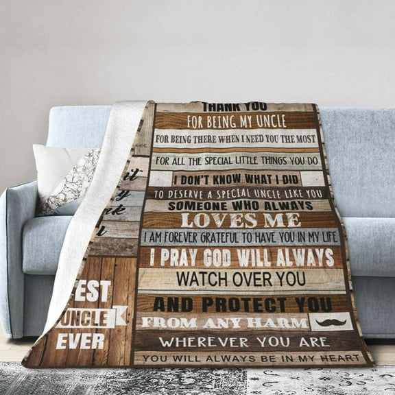 Best Uncle Gifts Blanket Gifts For Kids Adults - Lightweight Throw Blanket For Bedroom Living Room Decor Soft Fuzzy Fleece Cozy Plush Bed Couch 60"X50"
