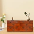 thumbnail image 5 of Wooden Desktop Organizer, 4 Packs 3-Drawer Storage Box for Home, Office, Brown, 5 of 12