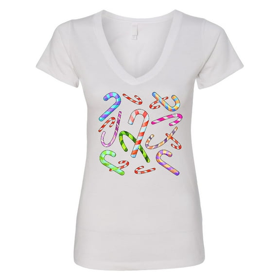 Inktastic Candy Cane Party Women's V-Neck T-Shirt