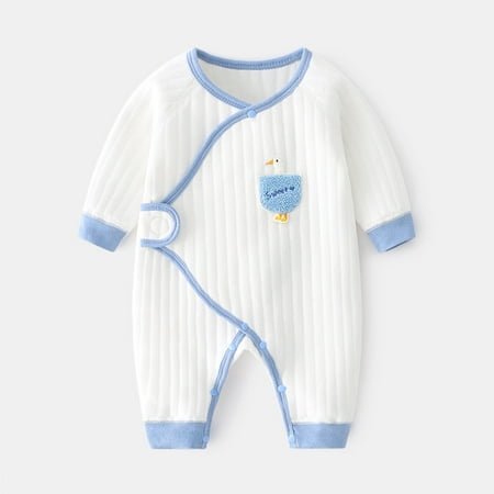 

Yidarton Newborn Baby Warm Jumpsuit Baby Vertical Warm Padded Climbing Suit Newborn Kungfu Boneless Ha Clothes Blue