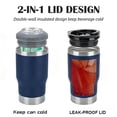 thumbnail image 4 of 4 in 1 Travel Mug and Can Insulator for 14oz Can and Beer Bottle Stainless steel Vacuum Insulated Cup and Thermocooler (Navy Blue), 4 of 7