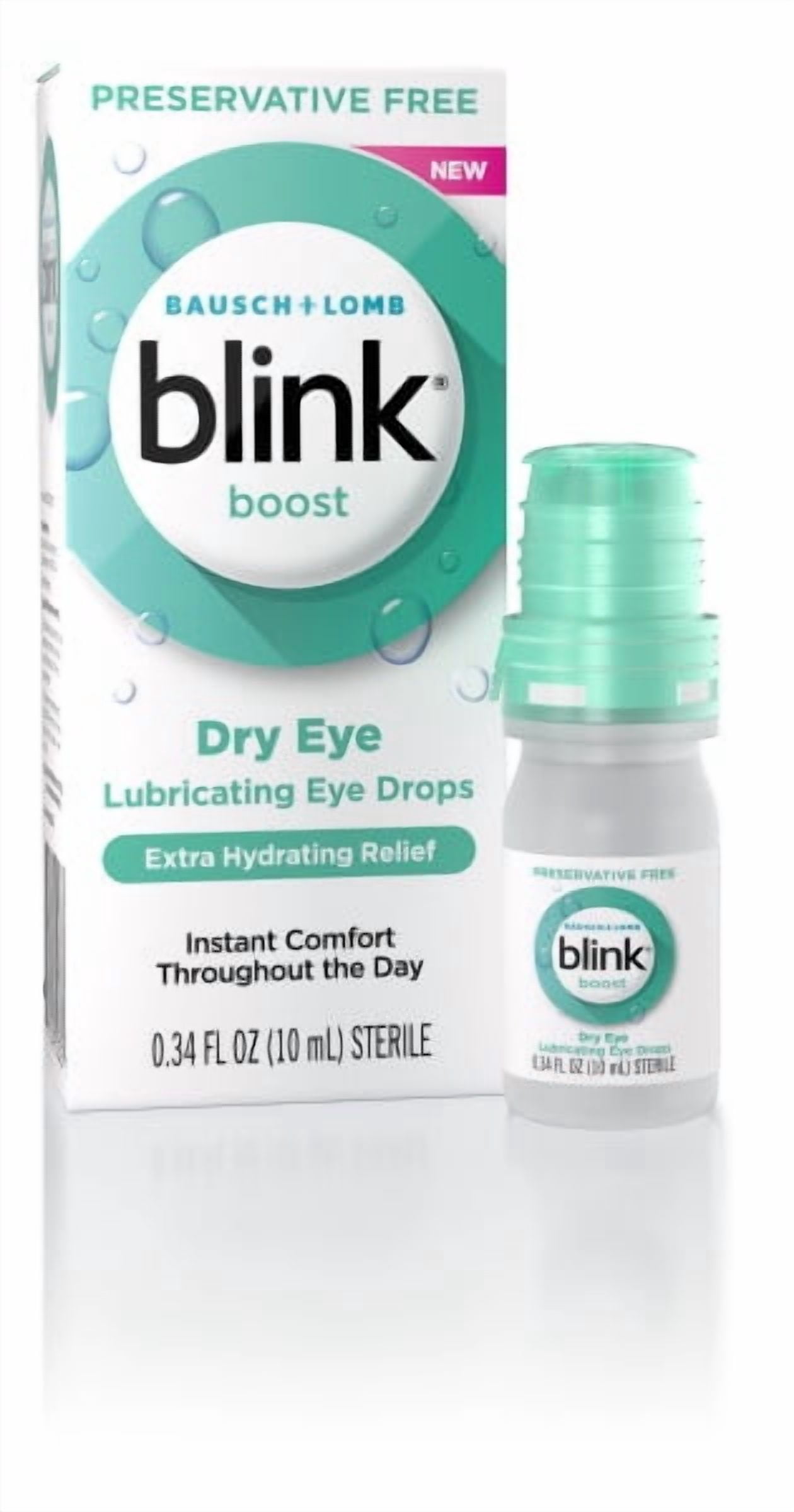 5 Pack - Blink Boost Preservative-Free Lubricating Eye Drops, Eye Care Drops for Dry Eyes, Instant Moisture for Dry Irritated Eyes & Comfort Throughout the Day, Contact Lens Friendly, 10 mL
