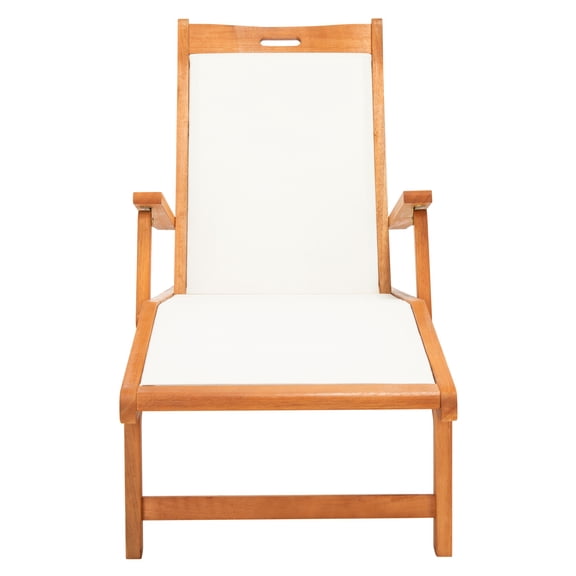 Safavieh Kamson Adult Wood Adjustable Outdoor Chaise Lounges Natural Brown