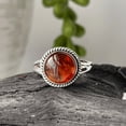 thumbnail image 1 of Amber Ring 925 Sterling Silver Natural Amber Gemstone Solitaire Wedding Ring, 1 of 5