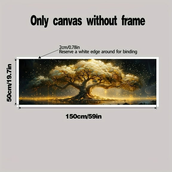 Extra Large Tree of Life Canvas Print - Modern Home Decor Abstract Wall Art, Geometric Pattern, Suitable for Living Room, Bedroom, Kitchen, and Bathroom - Frameless