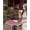 thumbnail image 4 of Round Tablecloth,Dark Red and White Plaid Checkered Elastic Edge Round Waterproof Fitted Table Cloth for Indoor Outdoor Dinning Fit Round Table up to 36" - 44", 4 of 6