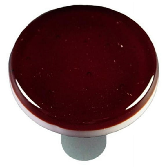 Hot Knobs HK1005-KRA Garnet Red Round Glass Cabinet Knob - Aluminum Post