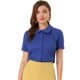 thumbnail image 1 of INSPIRE CHIC Camisa De Manga Corta Suave Con Botones Y Cuello Peter Pan Dulce Para Mujer Azul marino XL, 1 of 6