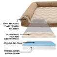 thumbnail image 4 of FurHaven Wave Fur & Velvet Deluxe Chaise Lounge Cooling Gel Memory Foam Sofa-Style Pet Bed for Dogs & Cats - Brownstone, Medium, 4 of 13