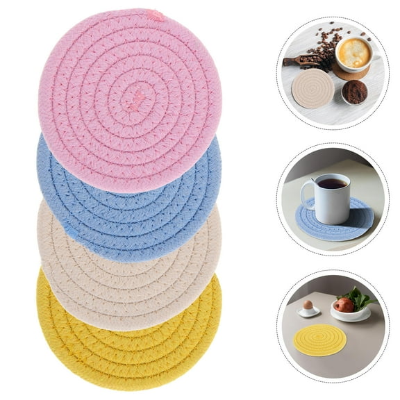 SOPOTUTU 8pcs Round Place Mats Assorted Colors Table Setting Decorations and Easy to Clean