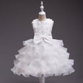 thumbnail image 2 of mgoYE Party Dresses for Girls Flower Girl's Dress Princess Puffy Tulle Dresses Bridesmaid Wedding Communion Birthday Party Pageant Maxi Prom Gown for Kids(White,18-24 Months), 2 of 4