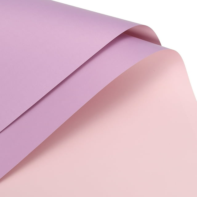 Unique Bargains Double Sided Color Flower Wrapping Paper Purple 22.8'x22.8' Waterproof 20 Pack