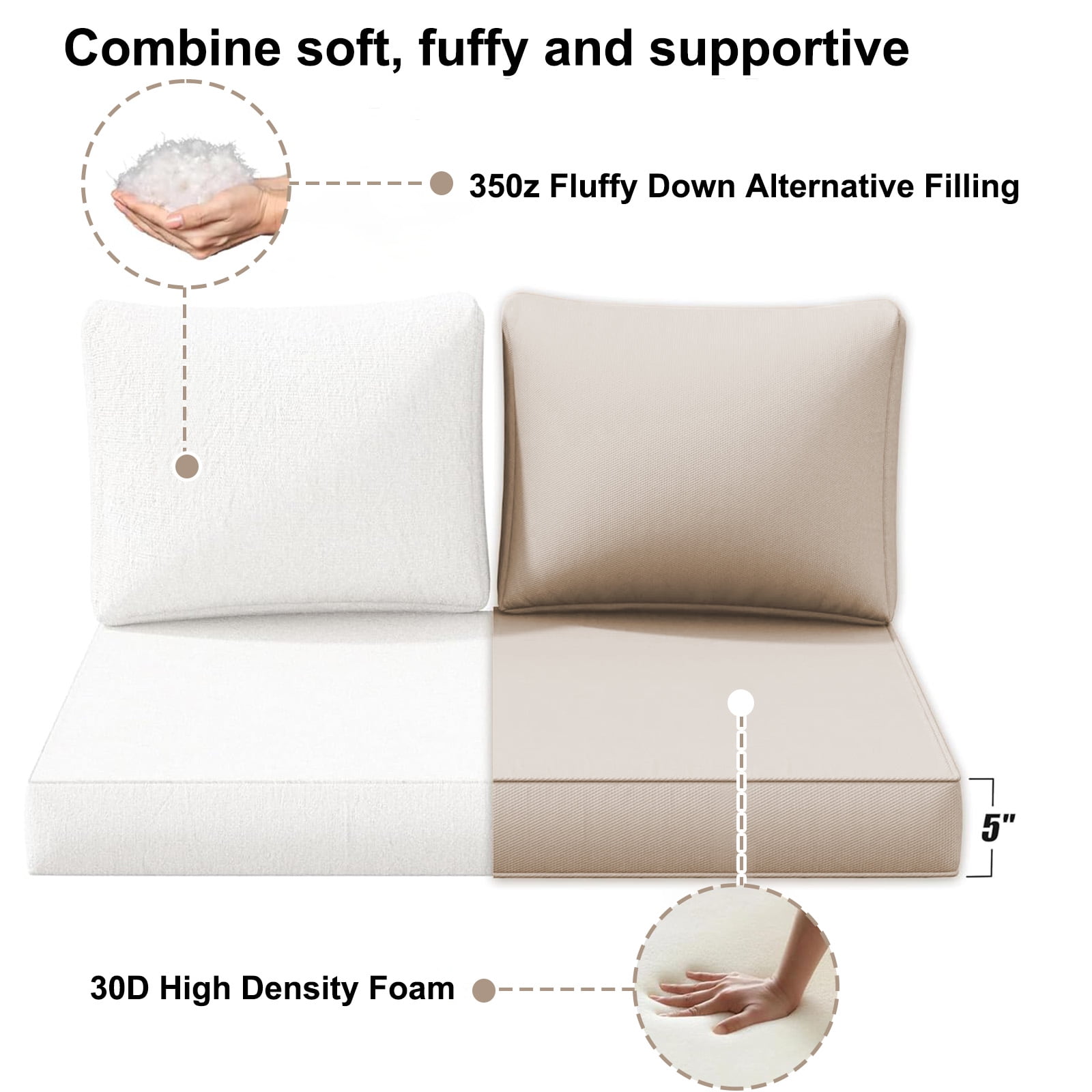 Outdoor Loveseat Cushion Set, 48 x 24, Water Repellent, Fade Resistant, Couch love seat