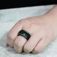 thumbnail image 2 of Black Stainless Steel Ring with Synthetic in Emerald for Women Emerald Stone Color Style TK3747 Size 9, 2 of 5