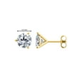 thumbnail image 3 of Mauli Jewels Ear Rings for Women 0.3 Carat Round White Diamond Martini Stud Earrings Carat 14K Yellow Gold 3-prong, 3 of 5