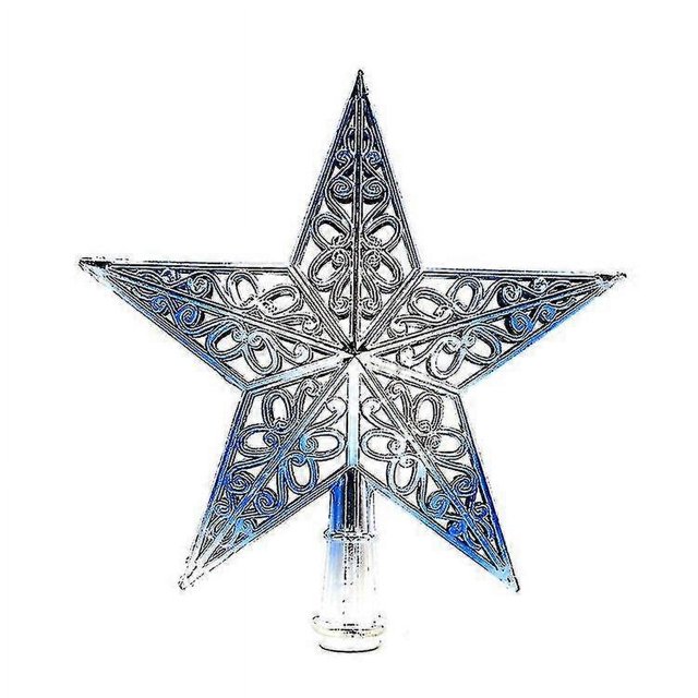 Adornos navideños Estrella hueca tridimensional para la parte superior del árbol de Navidad Decoración navideña Estrella de cinco puntas