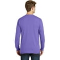 thumbnail image 2 of Port & Company PC099LSP Pigment-Dyed Long Sleeve Pocket Tee, Amethyst, L, 2 of 2