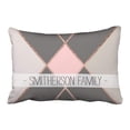 thumbnail image 1 of RYLABLUE Geometric Pink Gray Color Block Rose Gold Stripes Pillowcase Cushion Cover 20x30 inch, 1 of 1