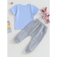 thumbnail image 3 of SUNSIOM Ensemble de Pâques 2 Pcs pour Bébé Garçon Col Rond Manches Courtes Imprimé Rabbit + Pantalon Taille Élastique Tenues pour Tout-Petits, 3 of 6