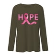 thumbnail image 3 of MKLEKYY Hauts Ajustés pour Femmes T-Shirt à Manches Longues Imprimé Mois de la Prévention du Cancer Col Rond Décontracté pour Femmes, 3 of 3
