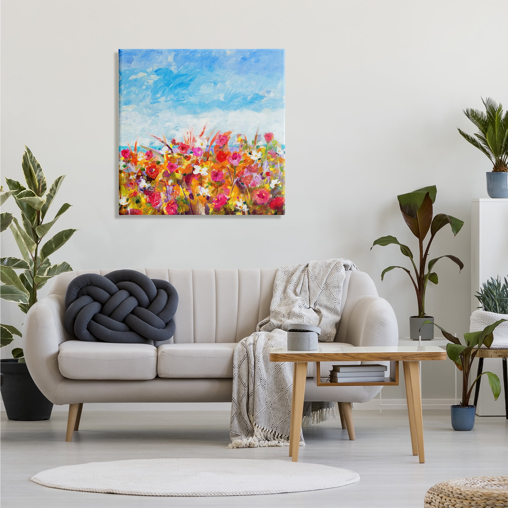 Stupell Industries Bold Summer Blooming Flower Field Under Cloudy Sky, 30 x 30, Design by Jill Martin