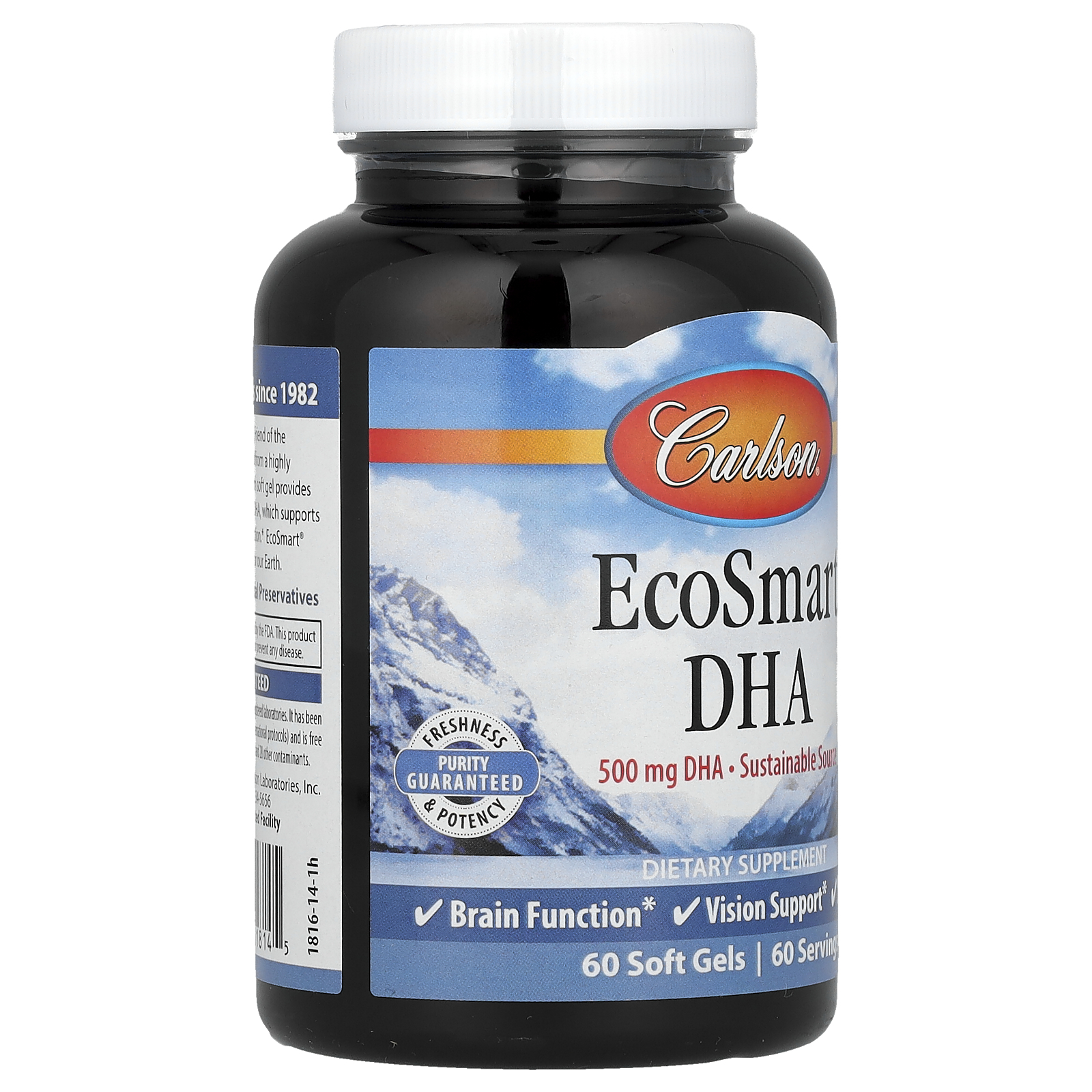Carlson EcoSmart® DHA, Natural Lemon, 500 mg, 60 Soft Gels + 20 Soft Gels