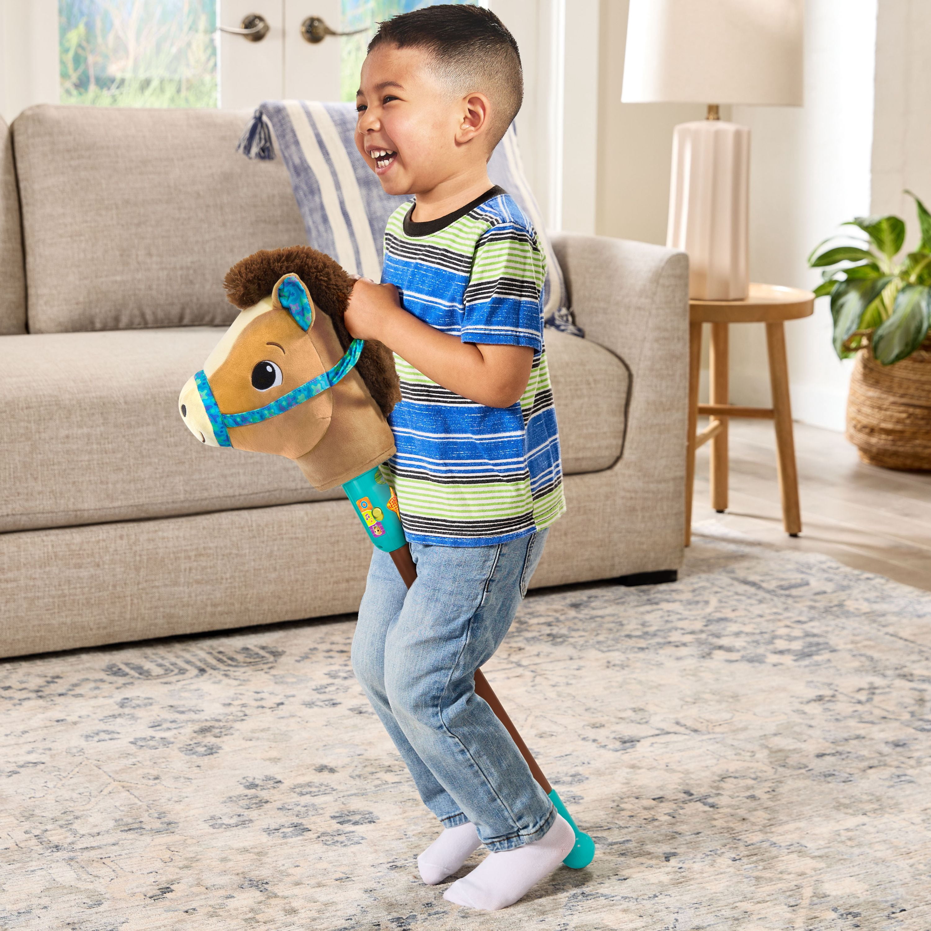 VTech Gallop & Giggle Horse Stick Pony With Motion Sensor for Kids - English Version, 3-6 Years