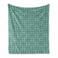 thumbnail image 1 of Moroccan Soft Flannel Fleece Throw Blanket, Geometric Repetitive Pattern of Eastern Floral and Star Inspired Ornaments, Cozy Plush for Indoor and Outdoor Use, 50" x 60", Multicolor, by Ambesonne, 1 of 5