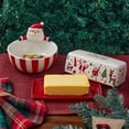 thumbnail image 4 of Bico Christmas Merry Crew Ceramic Butter Dish with Lid, Butter Keeper for Counter, Kitchen, Dishwasher Safe, 4 of 4
