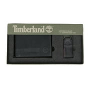 Timberland Men's NP0367 Leather Billfold Wallet and Key Fob GIft Box Set Black