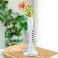 thumbnail image 4 of Twisted Small Neck Glass Vase Decorative Flower Vase For Hydroponic Plants Fresh Cut Flowers Home Living Room Table Centerpiece Office Shelf Display, 4 of 6