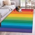thumbnail image 3 of Area Rug for Living Room, Rainbow Striped Non-Slip Indoor Large Carpet for Bedroom/Dining Room, Colorful Gradients Modern Abstract Art Washable Low-Profile Rectangle Floor Runner Rugs - 4 x 6 Ft, 3 of 7