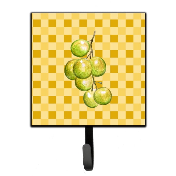 Carolines Treasures BB7226SH4 White Grapes on Basketweave Leash or Key Holder Single Hook multicolor