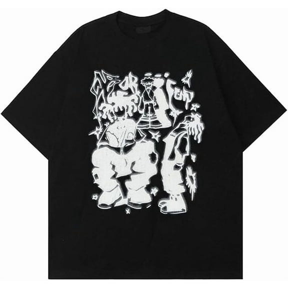 Bealin Mens Graphic Tees Oversized Creative Graffiti Short Sleeve Shirts Summer Casual Rapper Streetwear Y2k Tops Tshirt