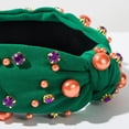 thumbnail image 4 of LSQii Headbands for Women Mardi Gras Outfit Non Slip Clip Wide Head Band Sparkle Sequin Glitte Masquerade Fashion Party Accessories Carnival Green, 4 of 6