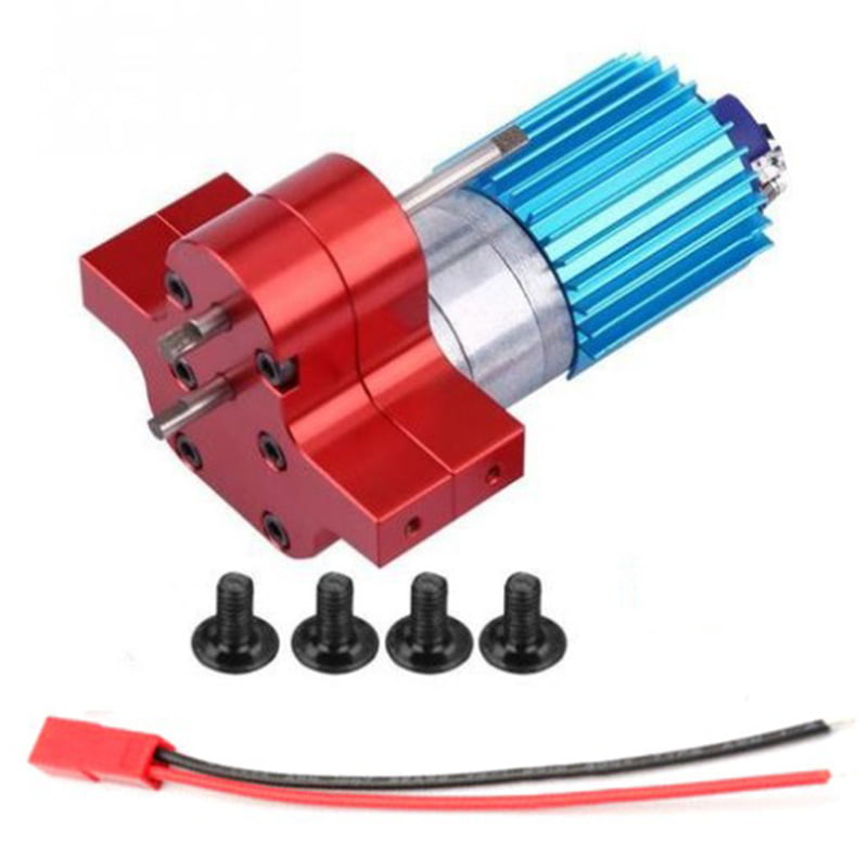 Dilwe RC Gearbox Black Metal Gear Box Speed Change with 370 Brush Motor for WPL 1633 RC Car 