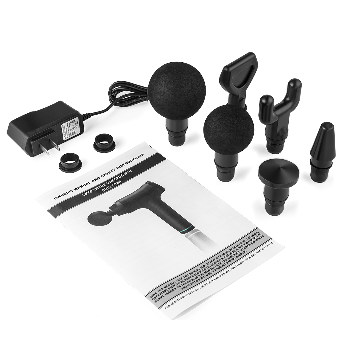 XtremepowerUS Powerful Electric Gun Cordless Percussion Massager 6 Massage Heads LCD Display w/ Carrying Case - image 3 of 6