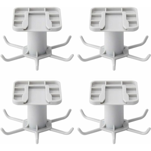 Gancho de almacenamiento giratorio 360, 4 piezas para utensilios de cocina, montaje en pared, estante giratorio multiusos para ahorrar espacio, 6 garras, para cuchara, tabla de cortar, toalla,Gray