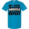 thumbnail image 3 of Inktastic Eat, Sleep, Wrestle, Repeat T-Shirt, 3 of 5
