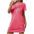 thumbnail image 1 of Tnhcen Grande Taille Grande Robe de Nuit – Col Rond Manches Courtes Design Tendance Respirant Polyester Spandex P-2TG pour un Confort Douillet Ensemble de Pyjamas, 1 of 7