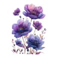 thumbnail image 2 of para ventana de vidrio, para pared con flores moradas, PVC, moderno, elegante, extraíble, para pared, para sala de estar, 2 of 8