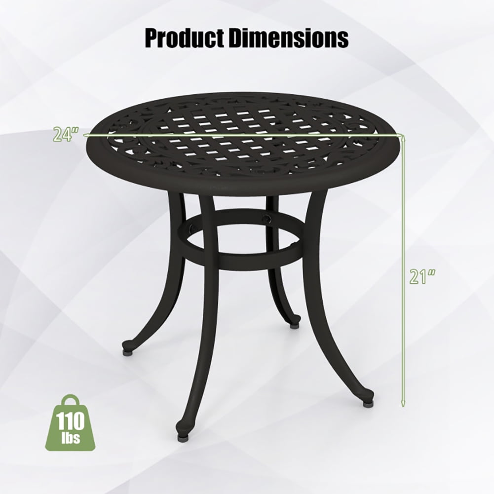 Aimee Lii 24" Patio Side Table with Adjustable Footpads for Poolside Backyard Balcony, Outdoor Patio Furniture, Brown Aimee Lii 24" Patio Side Table with Adjustable Footpads for Poolside Backyard Balcony, Outdoor Patio Furniture, Brown
