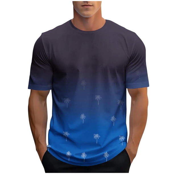 Camisetas de Manga Larga para Hombres, Camiseta Deportiva de Impresión Casual de Nueva Moda, Blusa de Cuello Redondo de Manga Corta