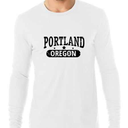 Trendy Portland, Oregon with Stars Men's Long Sleeve T-Shirt