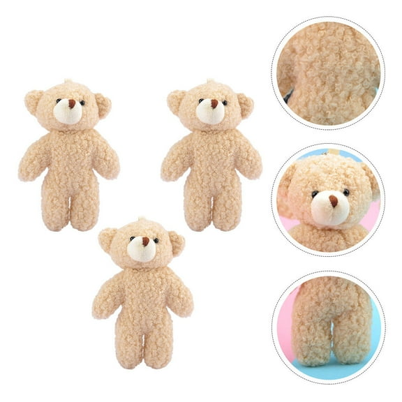 ifundom Beige Plush Bear Key Ring Pendant Comfortable Touch for Home Car
