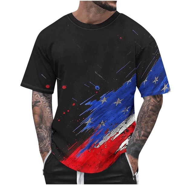 Blusas y camisas de manga corta con cuello en V, moda de verano, camiseta informal de cuello redondo estampada para hombre, top de algodón de imitación para hombre