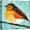 B40-2107-94-FO33, variant on PixonSign Canvas Print Wall Art Geometric Style Red & Orange Robin Birds Wildlife Illustrations Modern Art Rustic Closeup Colorful Multicolor Ultra for Living Room, Bedroom, Office - 24"x24"