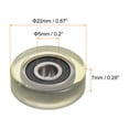 thumbnail image 2 of Unique Bargains PU Pulley Roller Bearing 5x22x7mm Polyurethane Coated Guide Wheel for Industrial, Green, 2 of 5
