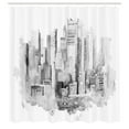thumbnail image 2 of Ambesonne NYC Scene Shower Curtain, Watercolor Composition, 69"Wx84"L, Dark Grey Pale Taupe, 2 of 4
